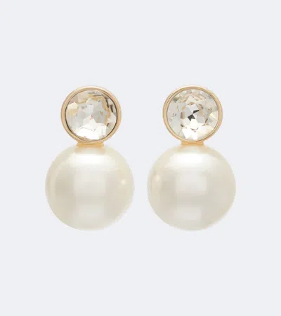 Carolina Herrera Crystal-embellished Earrings In Gold
