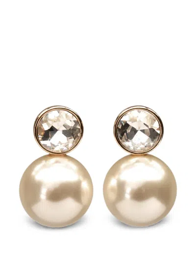 Carolina Herrera Crystal-embellished Earrings In Gold