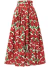Carolina Herrera Multicolor High Waist Skirt In Red