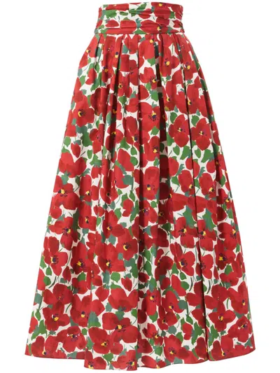 CAROLINA HERRERA CUMMERBUND MIDI SKIRT