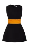 Carolina Herrera Cummerbund Stretch-wool Top In Black