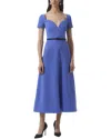 Carolina Herrera Sweetheart Neck Crepe Midi Dress In Multi