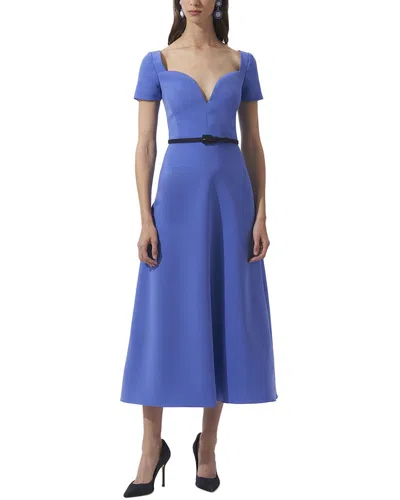 CAROLINA HERRERA CURVED NECKLINE MIDI DRESS