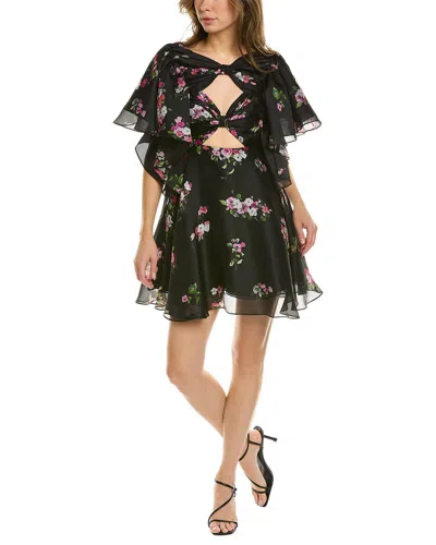 Carolina Herrera Cutout Bow Front Silk A-line Dress In Multi