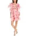 Carolina Herrera Cutout Bow Front Silk A-line Dress In Pink