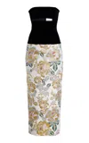 Carolina Herrera Cutout Strapless Midi Dress In Ivory