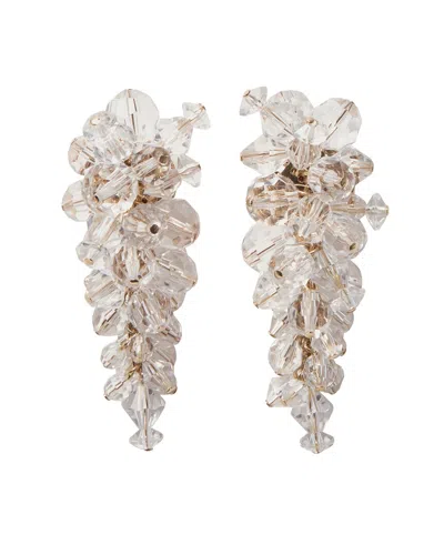 Carolina Herrera Cz Clear Bead Cluster Short Earrings In Neutral