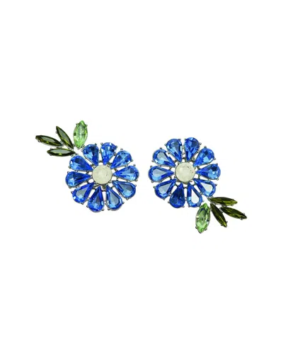 Carolina Herrera Cz Crystal Daisy Earrings In Purple