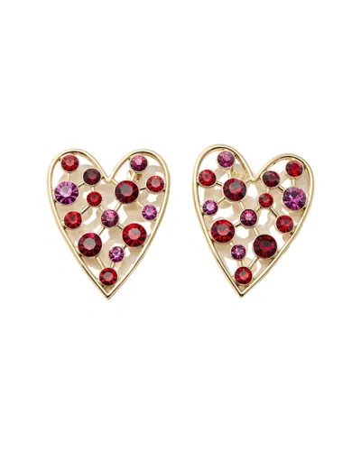 Carolina Herrera Cz Crystal Heart Stud Earrings In Yellow