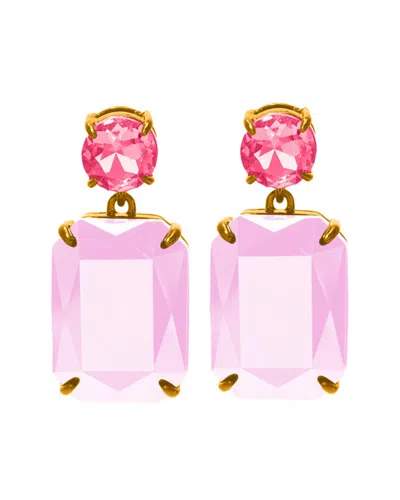 Carolina Herrera Cz Crystal Riviera Earrings In Pink