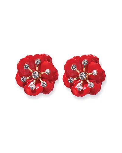 CAROLINA HERRERA CAROLINA HERRERA CZ ENAMEL SMALL FLOWER EARRINGS