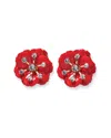 Carolina Herrera Cz Enamel Small Flower Earrings