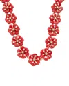 Carolina Herrera Cz Enamel Small Metal Flower Necklace