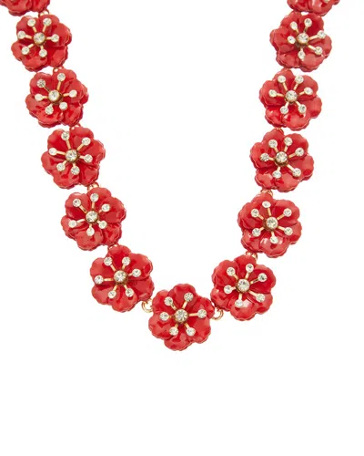 CAROLINA HERRERA CZ ENAMEL SMALL FLOWER NECKLACE