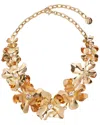 Carolina Herrera Cz Metal Flower Necklace In Gold