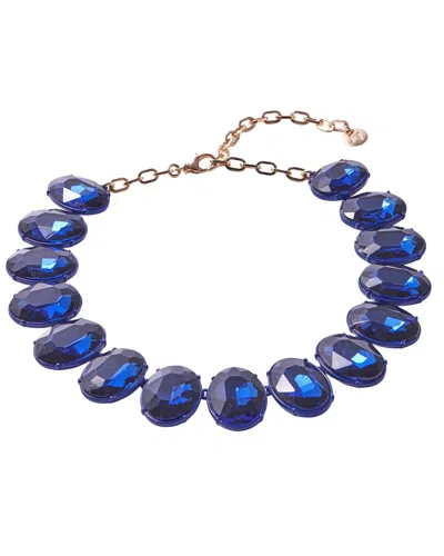 Carolina Herrera Cz Tonal Oval Crystal Necklace In Blue