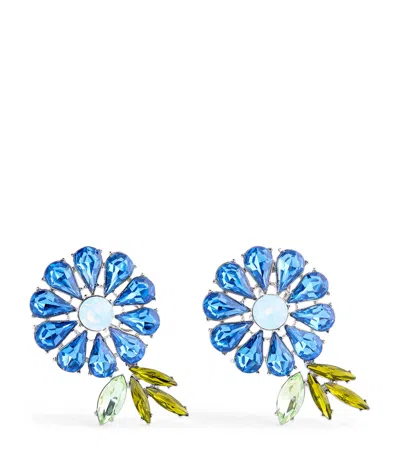 CAROLINA HERRERA BLUEBELL CRYSTAL EARRINGS