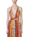 Carolina Herrera Deep V Halter Neck Wrapped Waist Gown