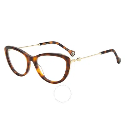 Carolina Herrera Demo Cat Eye Ladies Eyeglasses Ch 0021 005l 54 In Metallic