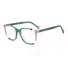 Carolina Herrera Demo Rectangular Ladies Eyeglasses Ch 0065 0hbj 52 In Teal