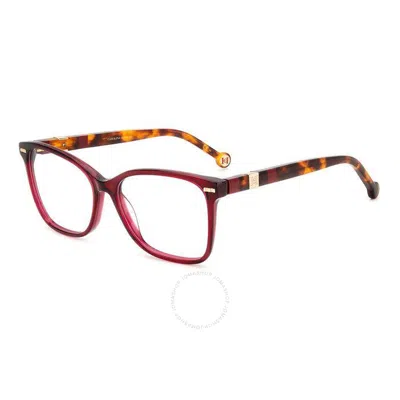 Carolina Herrera Demo Square Ladies Eyeglasses Her 0108 0ydc 54 In Burgundy