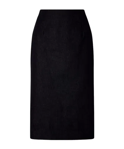 Carolina Herrera Denim Midi Skirt In Black