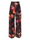 Carolina Herrera Diane Chrysanthemum-print Trousers In Black