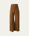 Carolina Herrera Diane High-rise Wide-leg Pants In Brown