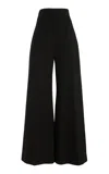 Carolina Herrera Diane High-rise Wool Wide-leg Pants In Black