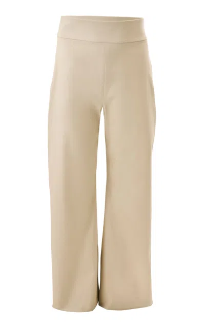 Carolina Herrera Diane Mid-rise Bi-stretch Wool Tailoring Wide-leg Pants In Neutral