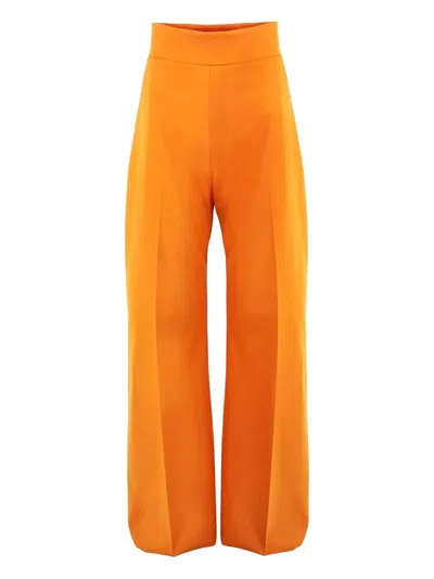 Carolina Herrera Diane Wide-leg Trousers In Orange