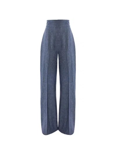 Carolina Herrera Diane Wide-leg Trousers In Blue