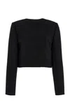 Carolina Herrera Double-breasted Bi-stretch Wool Tailored Jacket In Black