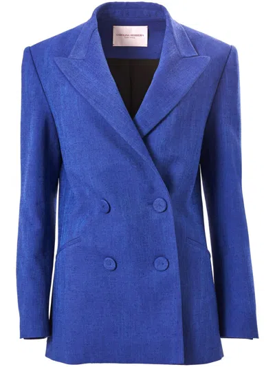 Carolina Herrera Double-breasted Blazer In Blue