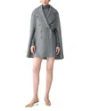 Carolina Herrera Double Breasted Cape Coat In Gray