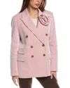 Carolina Herrera Double Breasted Jacket In Red