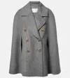 Carolina Herrera Double Face Virgin Wool Peacoat Cape In Blue