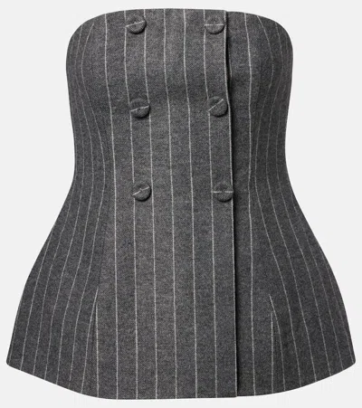 CAROLINA HERRERA DOUBLE-BREASTED STRIPED TOP