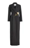 Carolina Herrera Double-breasted Wool-blend Coat In Grey