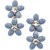 Carolina Herrera Double Flower Drop Earrings In Gray