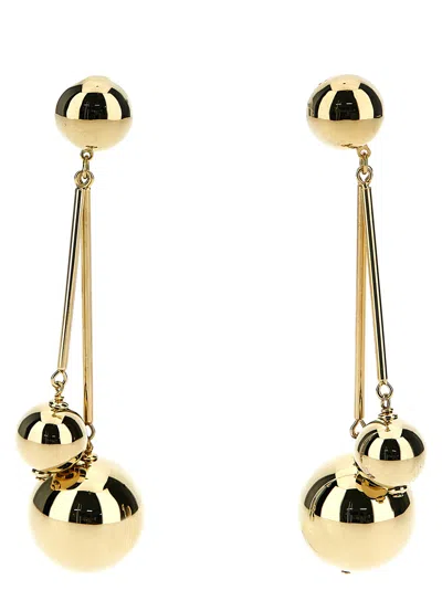 Carolina Herrera Double Gold Ball Earrings