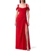 Carolina Herrera Draped Off-the- Shoulder Gown In Lacquer Red