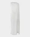 Carolina Herrera Draped Cape Column Gown In White