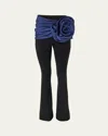 Carolina Herrera Draped Flower Bootcut Pants In Multi