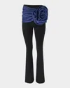 Carolina Herrera Draped Flower Bootcut Pants In Multi