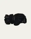 Carolina Herrera Draped Flower Off-the-shoulder Crop Top In Black
