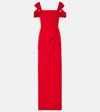 Carolina Herrera Draped Off-the- Shoulder Gown In Red