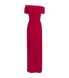 Carolina Herrera Draped Off-the-shoulder Gown In Red