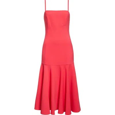 Carolina Herrera Drop Waist Midi Dress In Pink