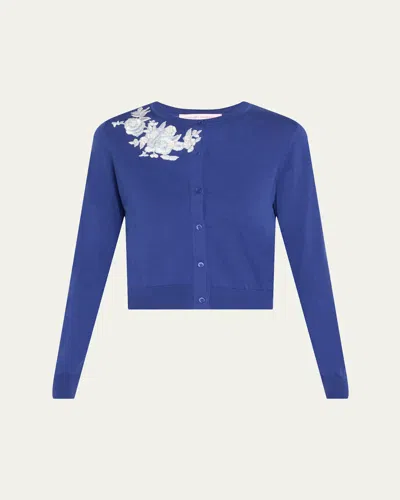 CAROLINA HERRERA EMB LS CN CARDIGAN